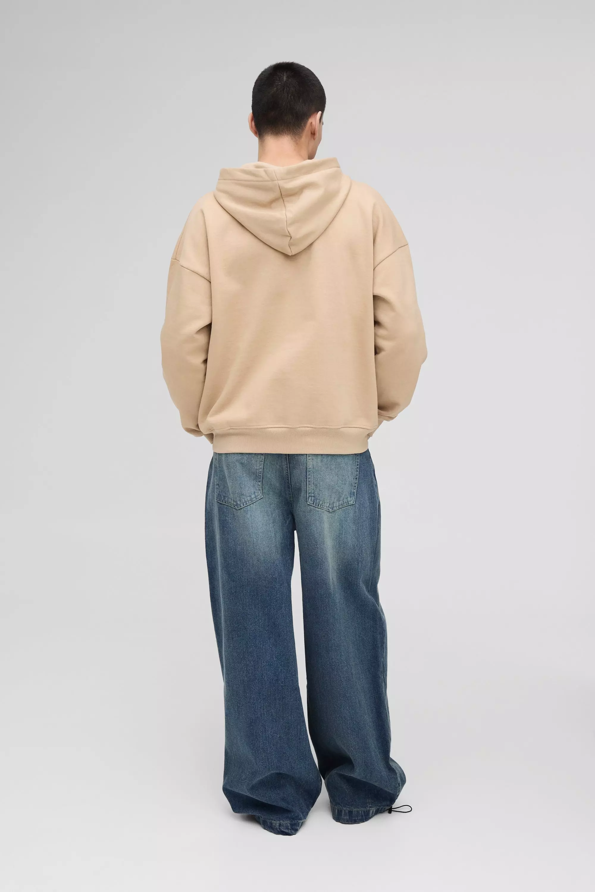【BAON】Andian washed parachute denim pants Parachute Denim - Dirty Wash